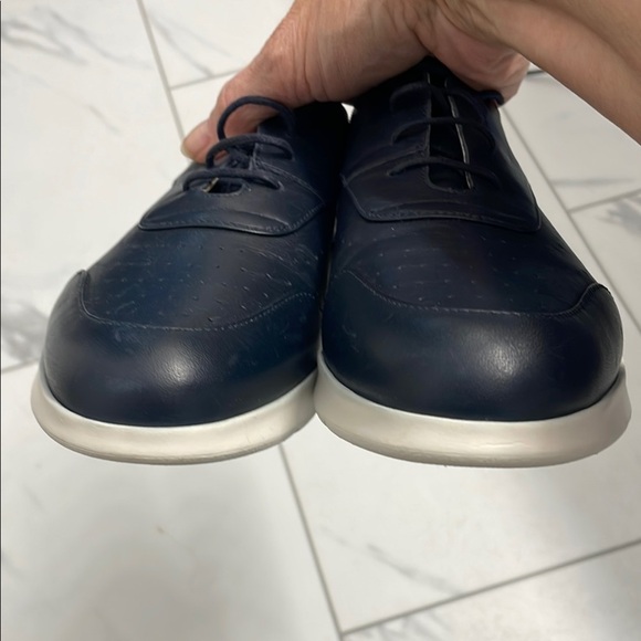 Geox Dark Navy Blue Leather Lace-Up Footwear - Picture 6 of 10